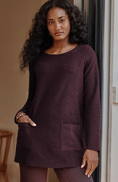 Jjill J.jill Pure Jill Organically Grown Cotton A-line Tunic In Black Violet