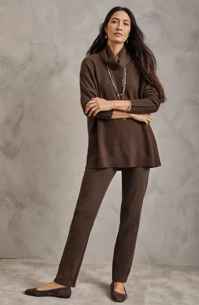 Jjill J.jill Pure Jill Organically Grown Cotton Pull-on Pants In Chocolate Heather