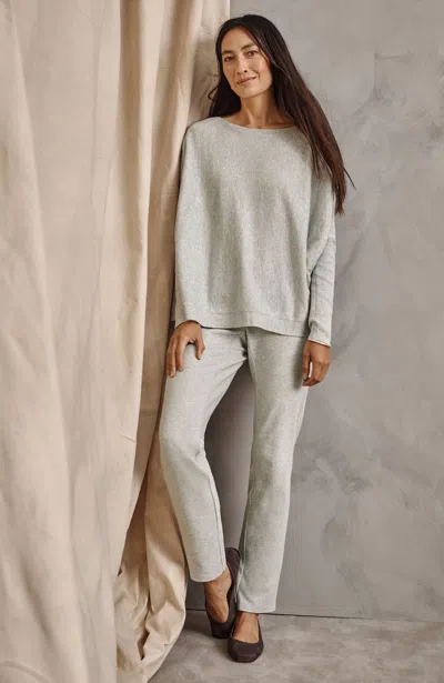 Jjill J.jill Pure Jill Organically Grown Cotton Pull-on Pants In Soft Grey Heather