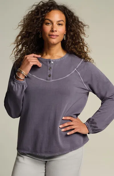 Jjill J.jill Pure Jill Organically Grown Cotton Relaxed Top In Light Grey Quartz,light Zinc