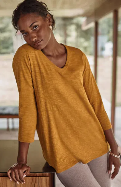 Jjill J.jill Pure Jill Organically Grown Cotton Slub Tee In Brown