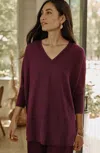 Jjill J.jill Pure Jill Oversized V-neck Sweater In Currant