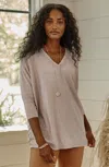 Jjill J.jill Pure Jill Oversized V-neck Sweater In Dark Pumice Heather