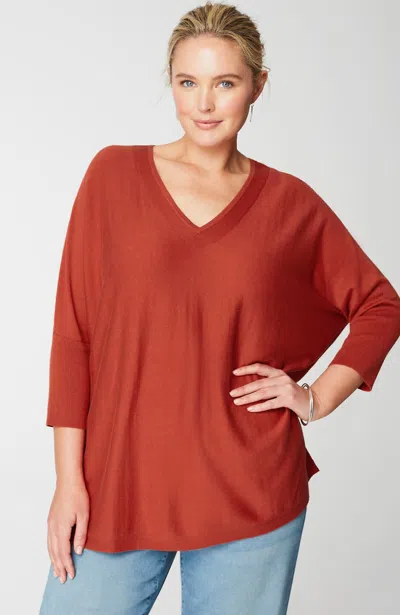 Jjill J.jill Pure Jill Oversized V-neck Sweater In Pottery