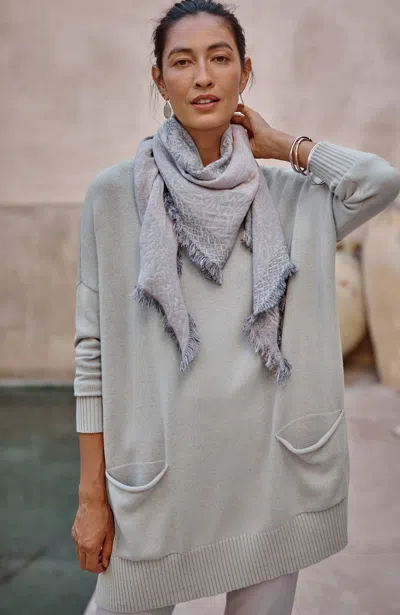 Jjill J.jill Pure Jill Patch-pocket Sweater Tunic In Zinc