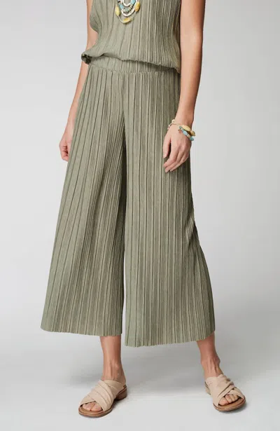 Jjill J.jill Pure Jill Pleated Jersey-knit Crops In Dark Thyme Heather