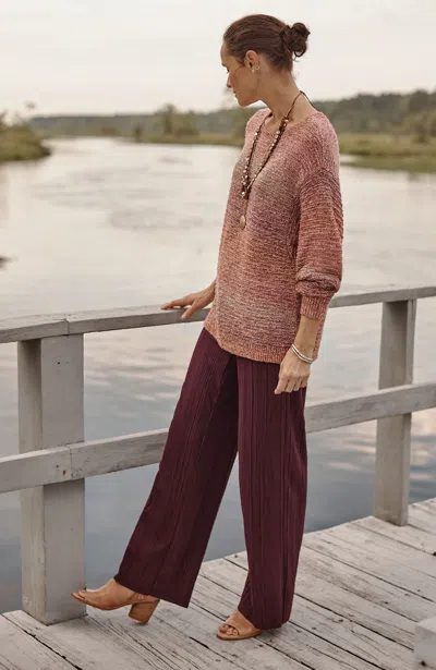 Jjill J.jill Pure Jill Pleated Wide-leg Pants In Eggplant Heather