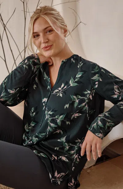 Jjill J.jill Pure Jill Printed A-line Top In Nightingale Painterly Vines
