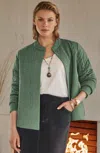 Jjill J.jill Pure Jill Quilted-knit Snap-front Jacket In Multi