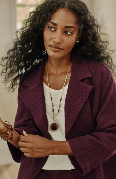 Jjill J.jill Pure Jill Relaxed Gauze Blazer In Light Currant