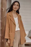 Jjill J.jill Pure Jill Relaxed Gauze Blazer In Light Sandstone