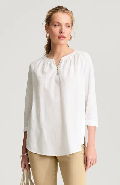 Jjill Pure Jill Relaxed Popover Tunic In White