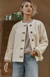 Jjill J.jill Pure Jill Reversible Teddy Jacket In Oatmeal,camel