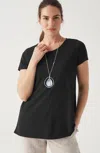 Jjill J.jill Pure Jill Scoop-neck Elliptical Tee In Black