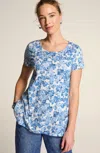 Jjill J.jill Pure Jill Scoop-neck Elliptical Tee In Cream Batik Jacobean