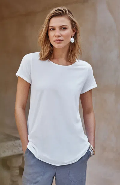 Jjill J.jill Pure Jill Scoop-neck Elliptical Tee In White