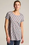 Jjill J.jill Pure Jill Scoop-neck Elliptical Tee In Zinc Stamped Clover Mix