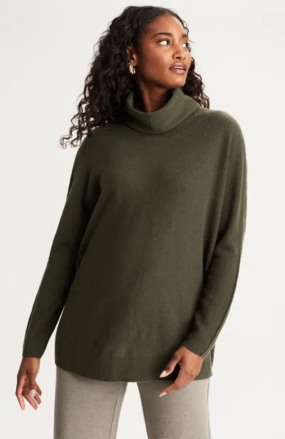 Jjill J.jill Pure Jill Scrunch-neck Recycled-cashmere Sweater In Green