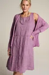 Jjill J.jill Pure Jill Seamed Linen Dress In Dewberry,white