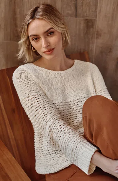 Jjill Pure Jill Slub-textured Sweater In White