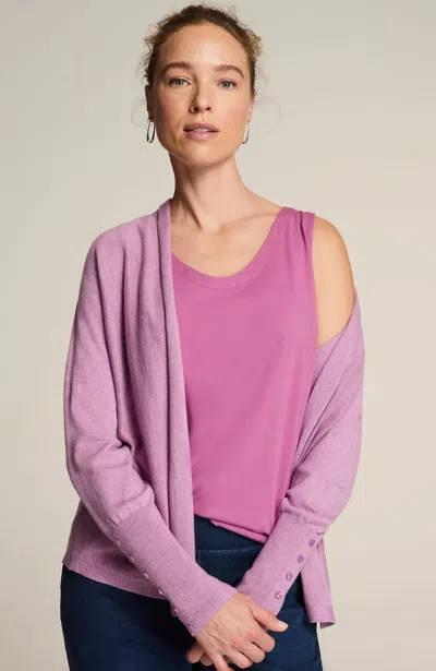 Jjill J.jill Pure Jill Soft-v-neck Layering Tank In Dark Pink Blossom
