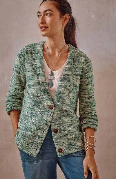 Jjill J.jill Pure Jill Space-dyed Cardi In Mineral Multi