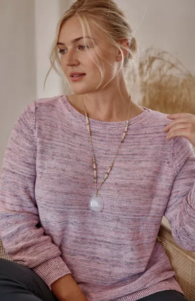Jjill J.jill Pure Jill Space-dyed Textured Sweater In Pink Tint Multi