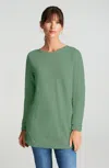 Jjill J.jill Pure Jill Tea-dyed Boat-neck Tunic In Green