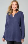 Jjill J.jill Pure Jill Tea-dyed Seamed Tunic In Light Harbor