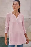 Jjill J.jill Pure Jill Tea-dyed Seamed Tunic In Light Rose Tint