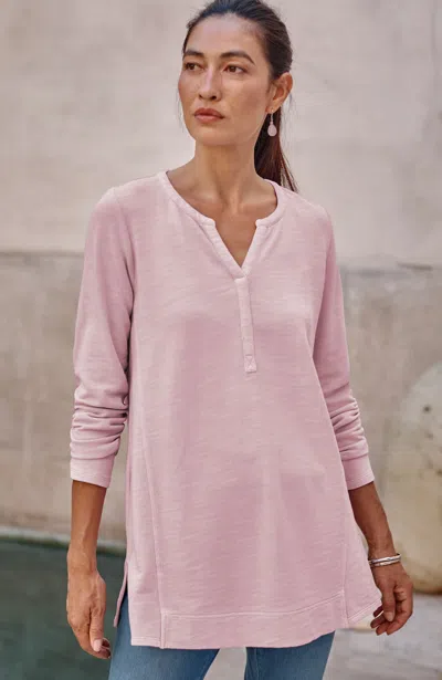 Jjill J.jill Pure Jill Tea-dyed Seamed Tunic In Light Rose Tint