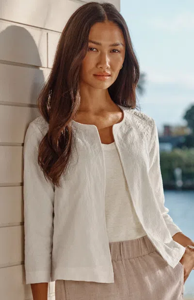 Jjill Pure Jill Textured & Embroidered Jacket In White