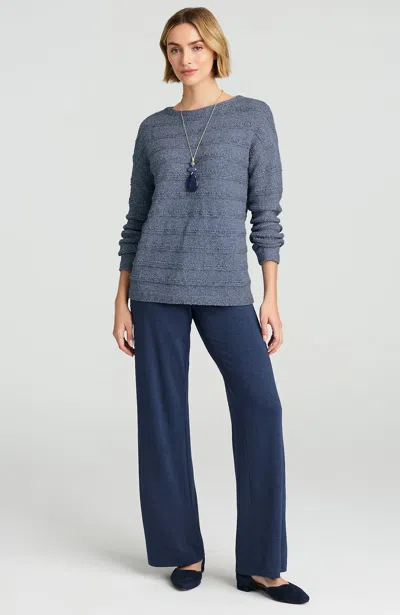Jjill J.jill Pure Jill Textured Boat-neck Sweater In Blue