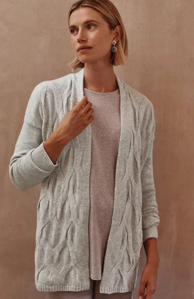 Jjill J.jill Pure Jill Textured Open-front Cardi In Silver