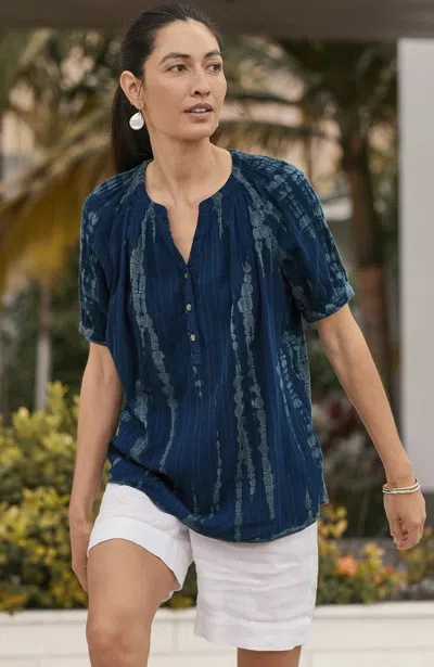 Jjill J.jill Pure Jill Tie-dyed Crinkled Top