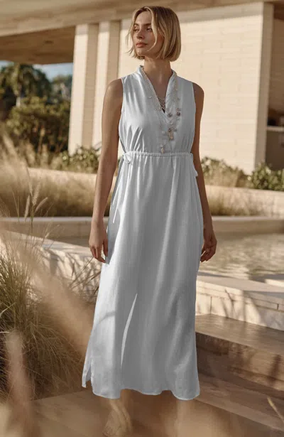 Jjill Pure Jill Tie-waist Maxi Dress In White