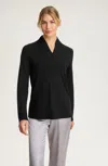 Jjill J.jill Pure Jill Tranquility Draped-neck Top In Black