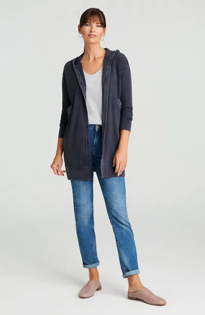 Jjill J.jill Pure Jill Waffle Hooded Jacket In Blue