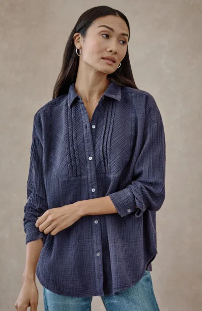 Jjill Pure Jill Washed Gauze Shirt In Light Arctic Night