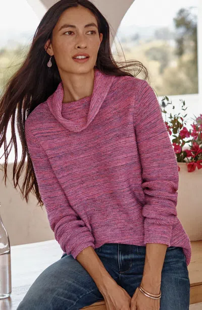 Jjill J.jill Quiet Luxury Color-mix Pullover Sweater In Light Magenta Multi