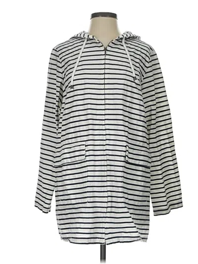 Pre-owned Jjill Raincoat In Silver