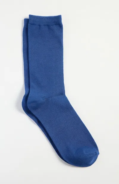 Jjill J.jill Rayon From Bamboo-blend Crew Socks In Blue