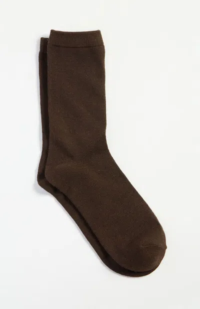 Jjill J.jill Rayon From Bamboo-blend Crew Socks In Brown