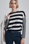 Jjill J.jill Relaxed Boat-neck Tee In Multi
