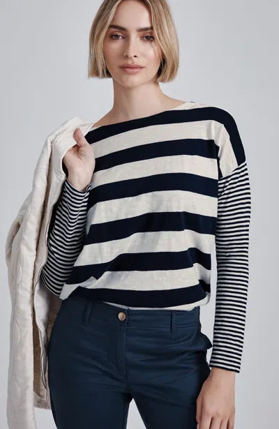 Jjill J.jill Relaxed Boat-neck Tee In Multi
