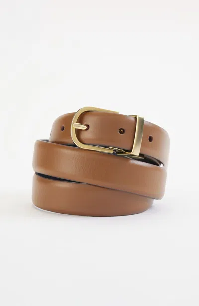 Jjill J.jill Reversible Leather Belt In Cognac,black