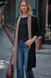 Jjill J.jill Reversible Majestic Sweater Coat In Black,vicuna