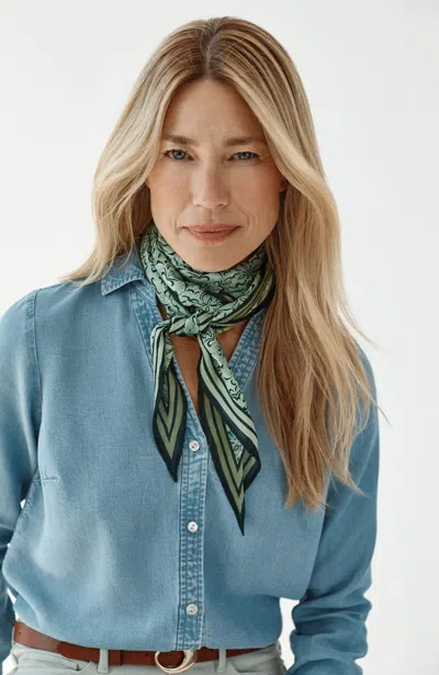 Jjill J.jill Reversible Printed Diamond Scarf In Green