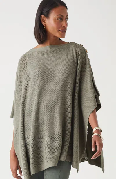 Jjill J.jill Rib-knit Two-way Poncho In Light Moss Heather
