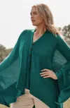 Jjill J.jill Rib-knit Two-way Poncho In Oceanside
